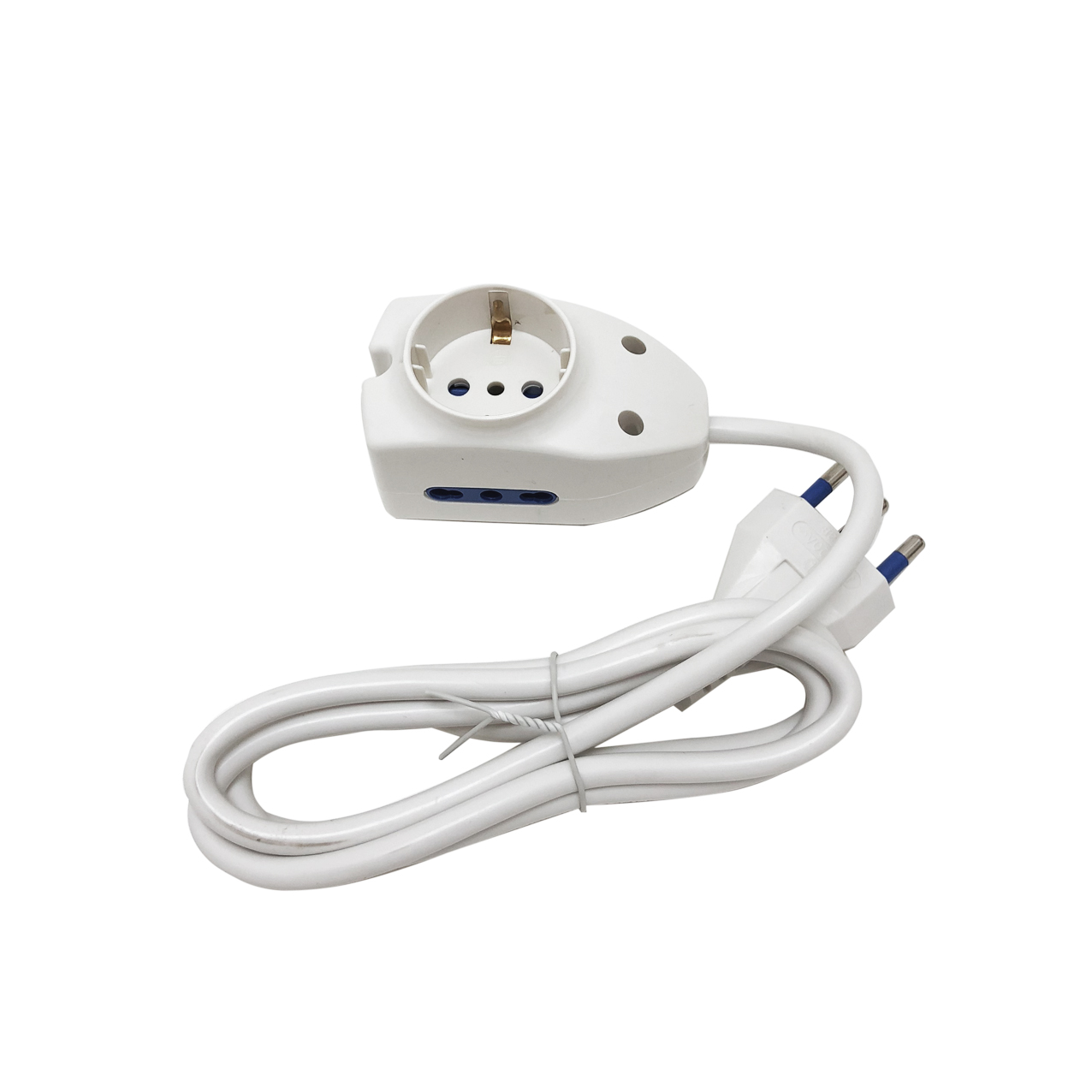 Mini Power Strip 3 Places 1 Outlet Trivalent Shuko Plugs 2 Divalent Cable